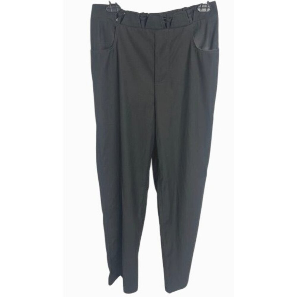C/Meo Collective Black Dressy Tall Trousers High Interlaced Crossed waistband M